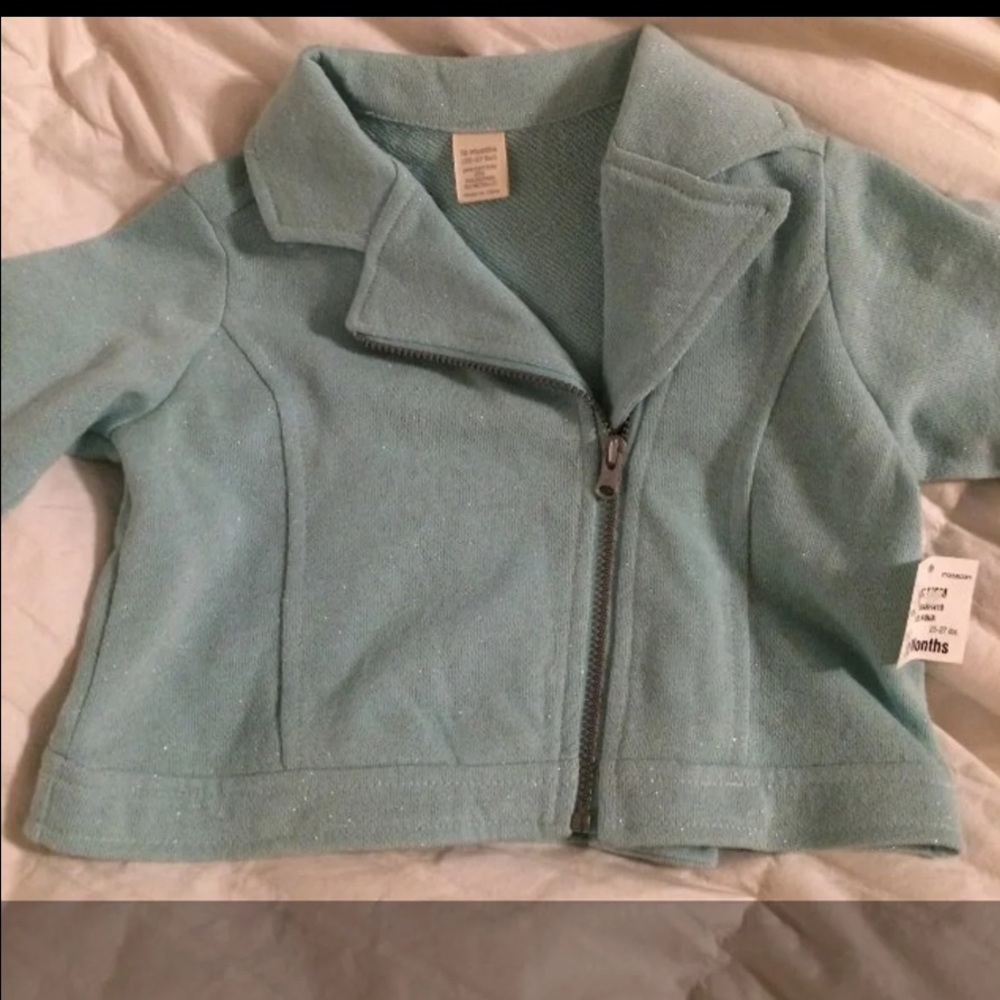 Skye Blue Sparkly Asymmetrical Zipper Jacket